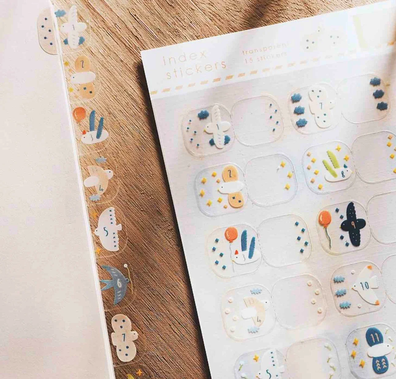 Clear Bird Cloud Month Index Stickers Notebook Decoration DIY Fundational Agenda Planner Stickers Cute Stationery