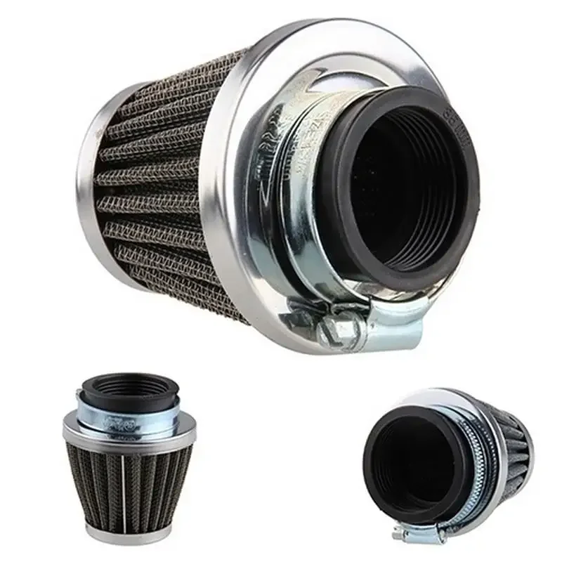 Chic Practical And Safe Motorcycle Accessories Oval Metallic Clamp-on Refit Intake Funnel Air Filter