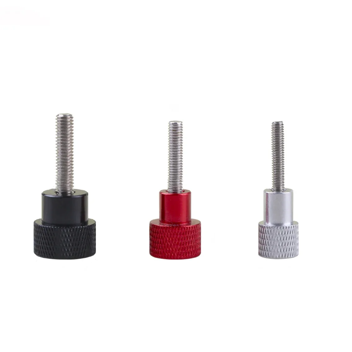 1Pcs M3 M4อลูมิเนียมสแตนเลส Knurled Thumb สกรู Hand Grip ลูกบิด Step Bolt สกรูสีแดงสีดำสีขาว