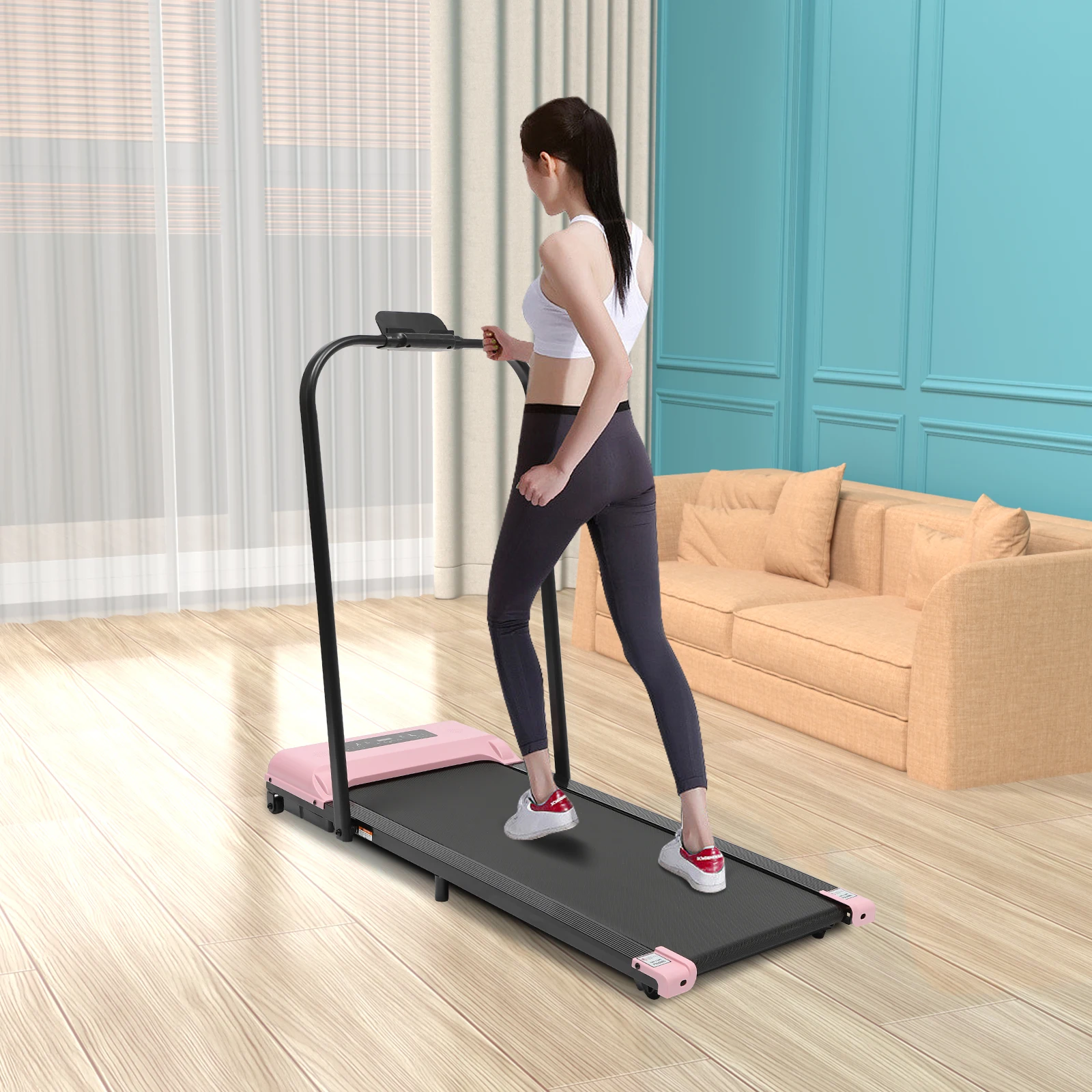 2 in 1 Foldable Electric Treadmill 1-6km/h Home Office Running Walking Jogging Machine w/ Remote 3.0HP