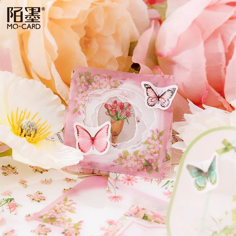 30pcs/lot Memo Pads Material Paper Serene Garden Junk Journal Scrapbooking Paper Retro Background Decoration Paper