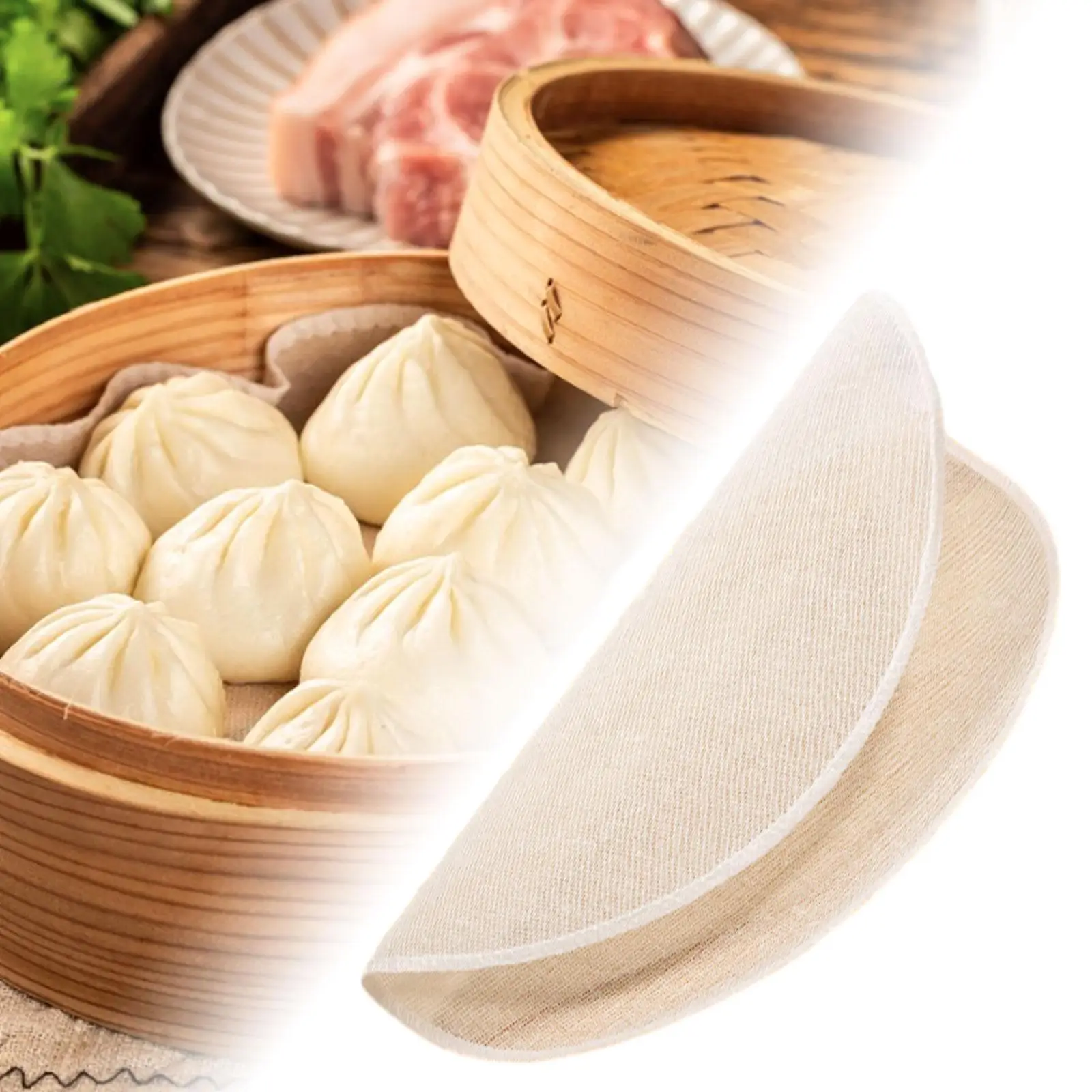 5Pcs Cotton Steamer Cloth Steamer Pot Accessories Practical Home Washable Round Round Cage Cloth for Steaming Dumplings Buns