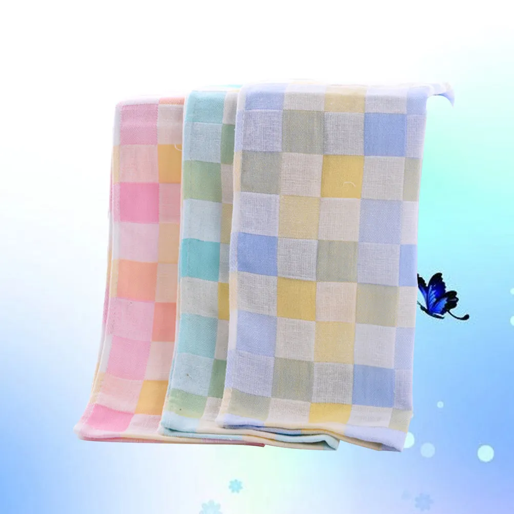 3Pcs Gauze Towels Double Layer Absorbent Cotton Hand Towels Quick Dry Soft Face Cloths Eco Friendly Skin Friendly Hotel