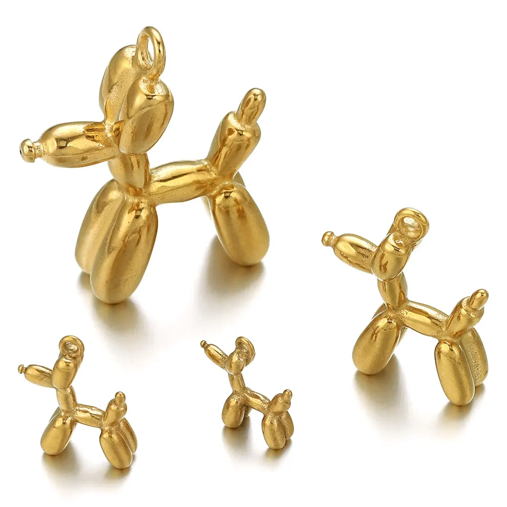 

4pcs Lot Stainless Steel Cartoon Cute Dog Charms Metal Earring Necklace Bracelet Jewelry Making Materials Findings Circus Gift