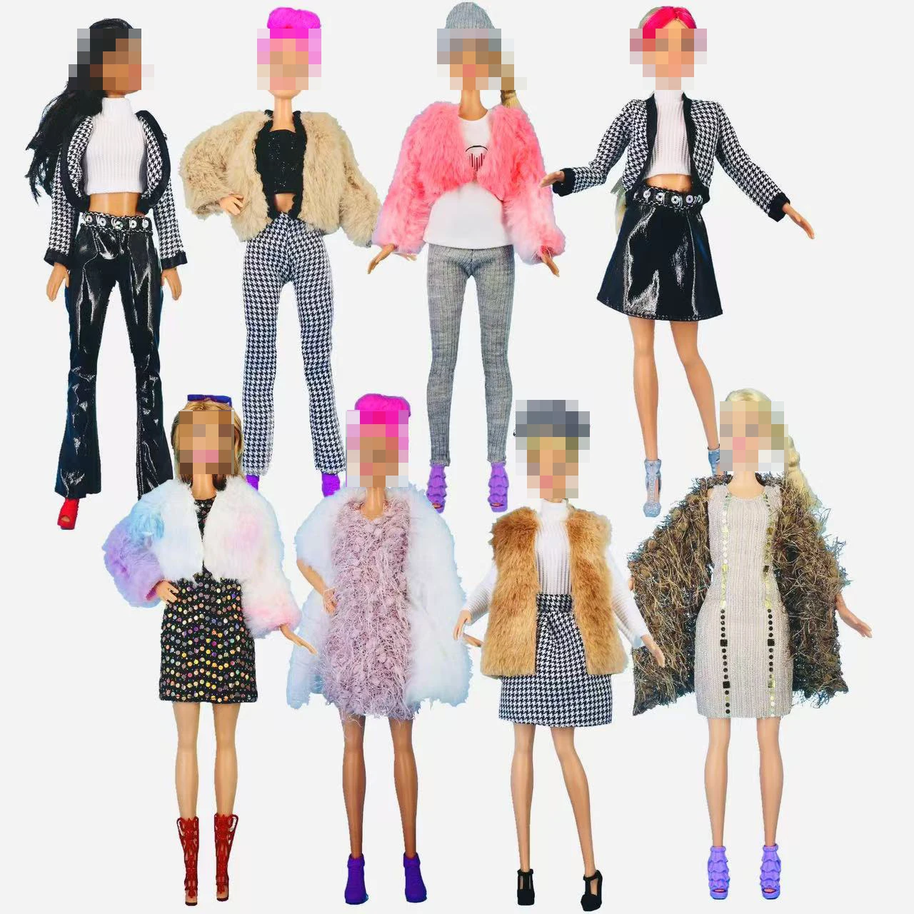 

8 set 11.5'' Doll Clothes =winter Autumn Tops + Skirt + Pants +Dress set accessories for 32cm Doll Kids Toys Dressing Game