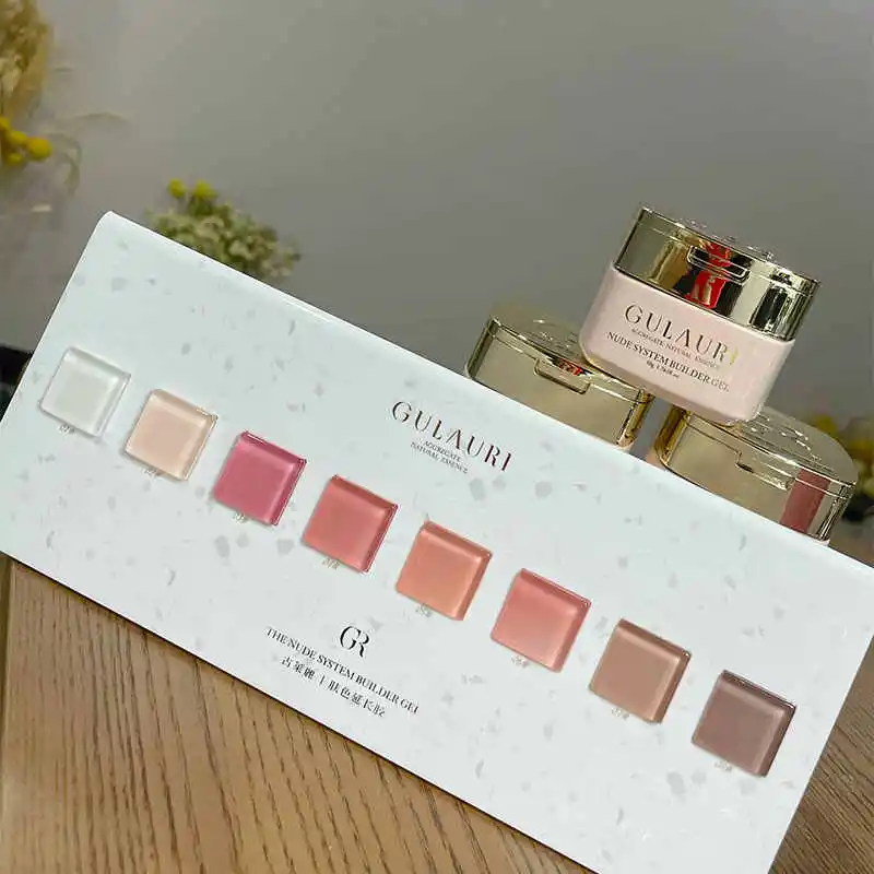 GULAURI 8 colors Transparent color Extension adhesive Nail salon 2024 New Hot sale  Non-toxic UV gel Wholesale