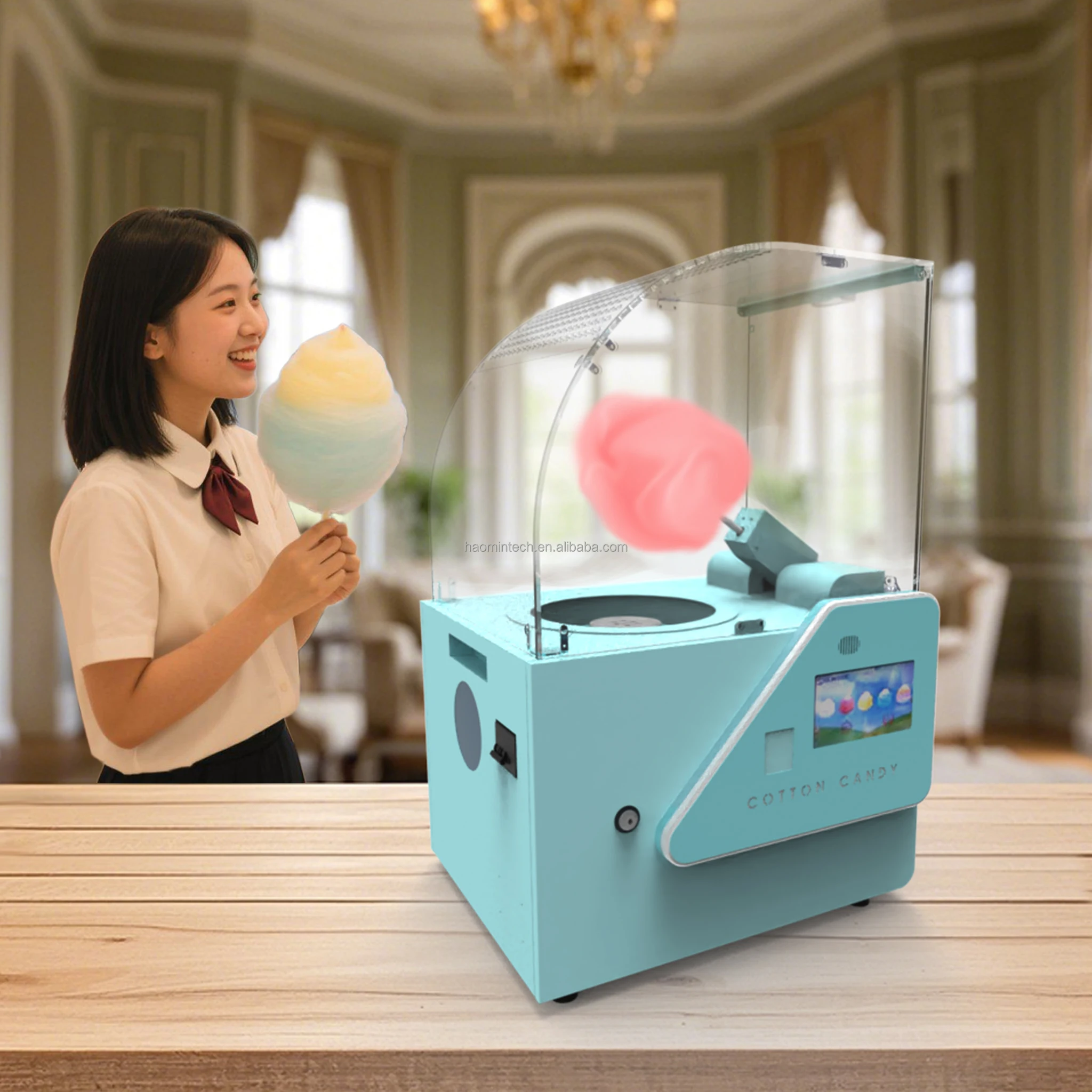 Mini Table Bar Semi Manual Mini Small Cotton Candy Machine Semi Orthodontic for Candy