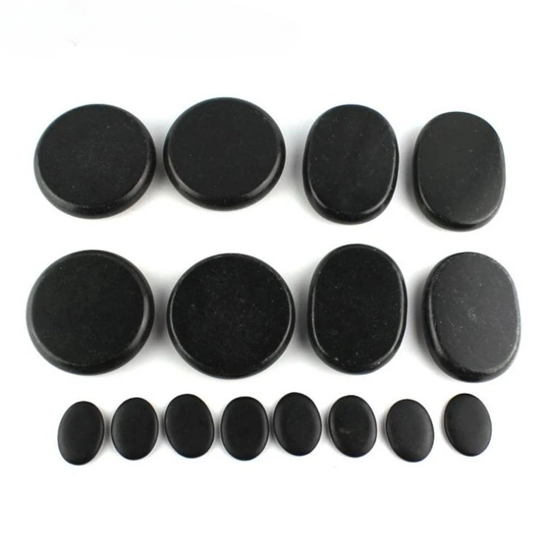 

16 pcs Energy Massage Stones Massage lava Natural Energy Massage Set Hot Spa Rock Basalt Body Beauty Guasha Health Care Stone