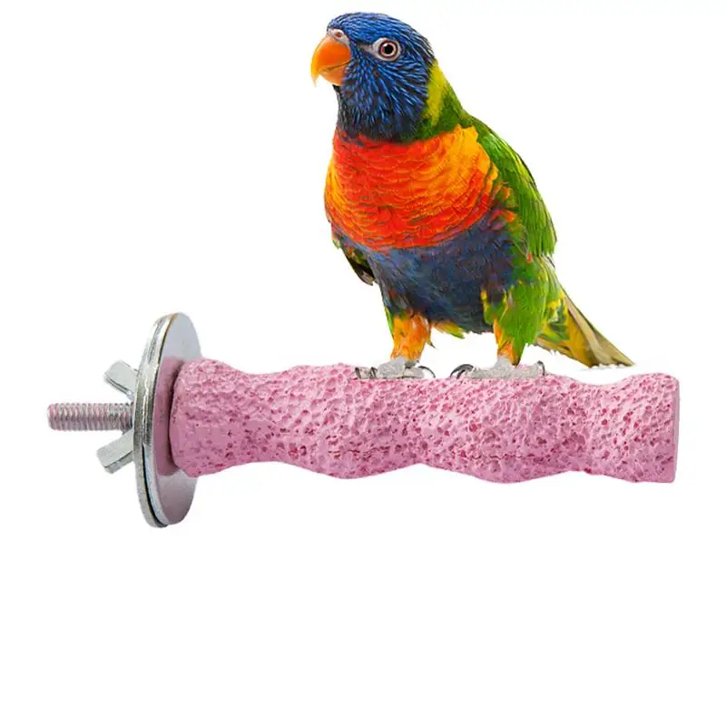 Perches For Bird Cages Bird Parrot Calcium Teeth Mouth Molar Grinding Stone Natural Stick Paw Grinding Rough-Surfaced Chew Toy