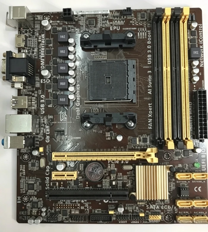 Used for ASUS A88XM‑A Motherboard Socket FM2+ mATX DDR3 With I/O Baffle Tested
