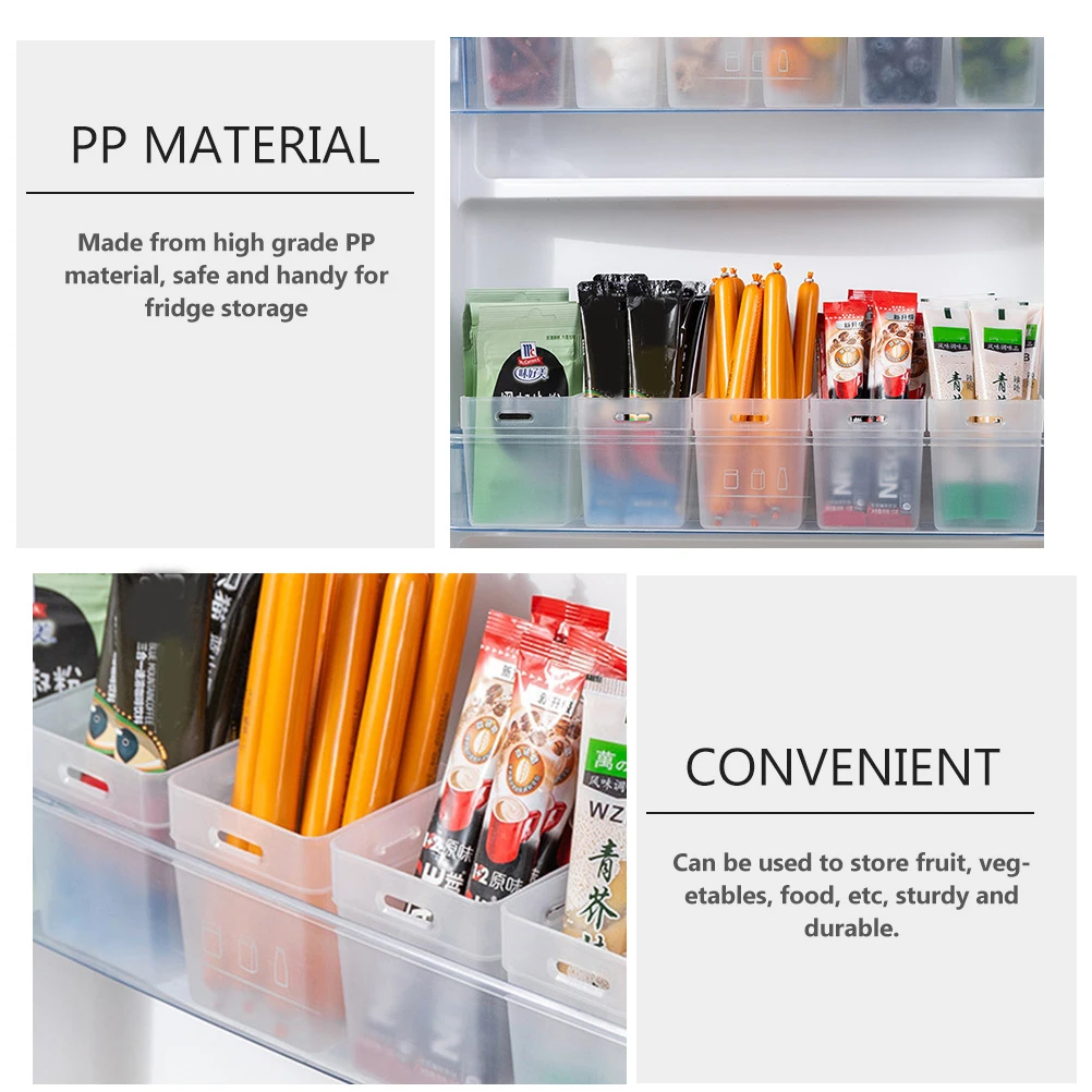 

2Pcs Transparent Fridge Bins Fruit Storage Organizer Rationalized Structure MultiFunction Pantry Bin Refrigerator Accessory