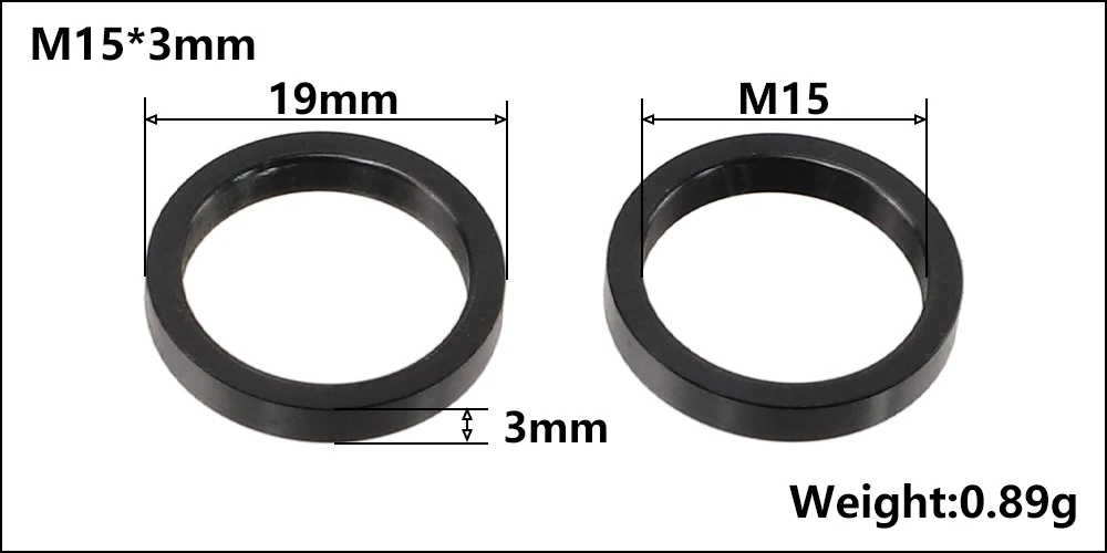 HEPPE Fahrrad Steckachse Unterlegscheibe M12 M15 Achse Spacer MTB Rennrad Nabenrohr Welle Spieß Spacer 0,5mm 1,5mm 3mm 4mm 5mm 6mm Dicke – Detail 7