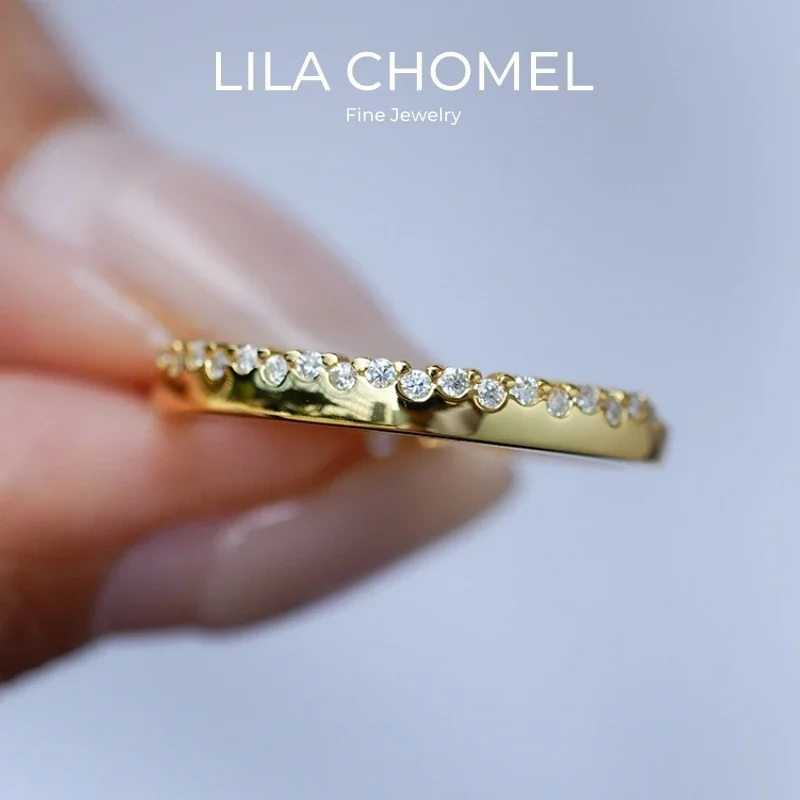 

Girl Friend Valentine's Day 18K Gold Daughter Birthday Gift Rings 0.7CT Moissanite Diamond Wedding Band Women Engagement Jewelry