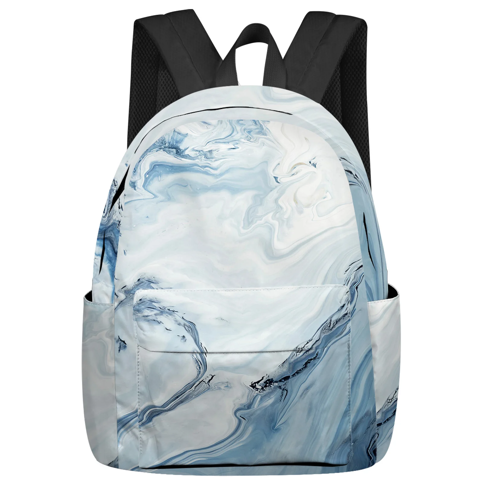 

Marble Fluid Texture Blue Backpack School Bags for Teenagers Students Laptop Bag Women's Casual Travel Backpack