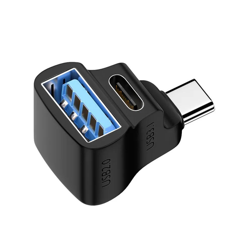 90/180 Degree U-shaped USB 3.1 Type C Male to female 1 to 2 Adapter 10Gbps Fast Charging USB-C Charging Converter For Steam Deck