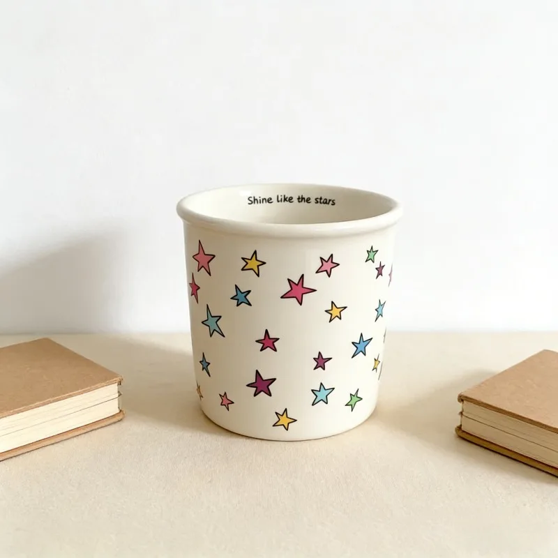 New Minimalist Colorful Star Ceramic Mugs Paper Cups Shape Cute Hand Grip Coffee Cups Perfect Gift Water Cups for Home Daily Use