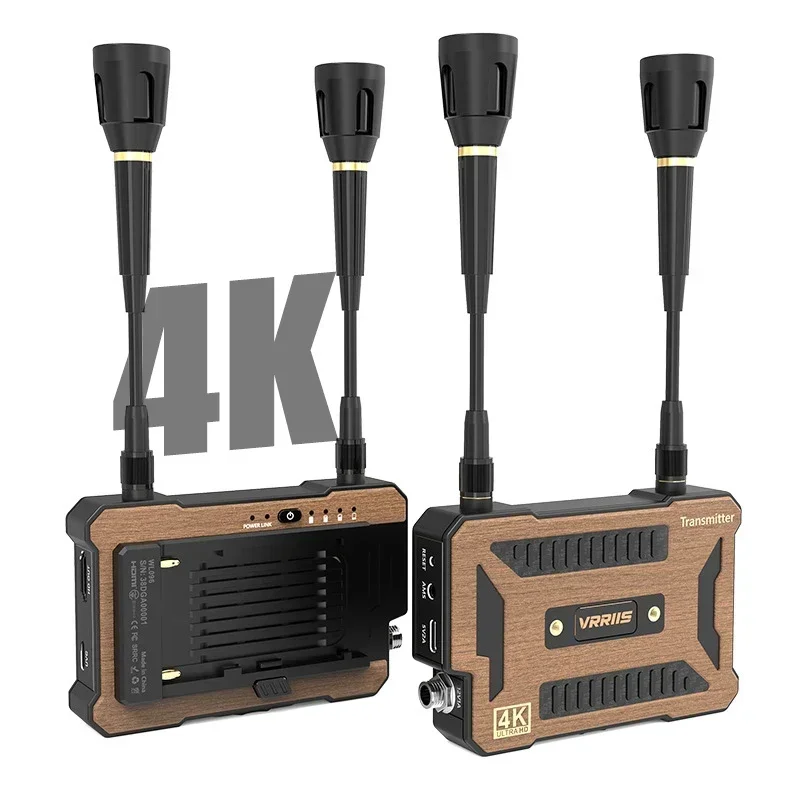 Vrriis 200m 4K Bezprzewodowy Nadajnik i Odbiornik HDMI + Przetwornik Audio Video do Laptopa PC TV Box Kamery Streamingu na Żywo Nagrywania