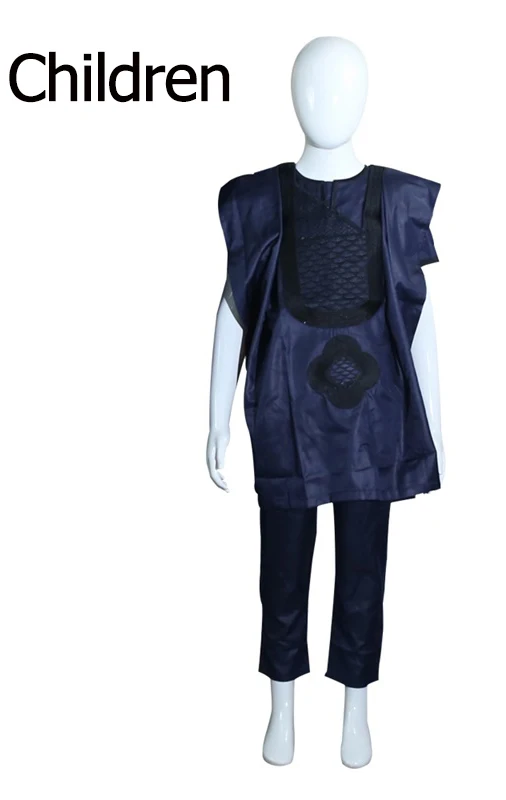 H&D African Men Clothing 3 Pieces Set Mens Dashiki Shirt Africa Agbada Outfit Clothes Dress Tops Pant Suits Children's Attire
