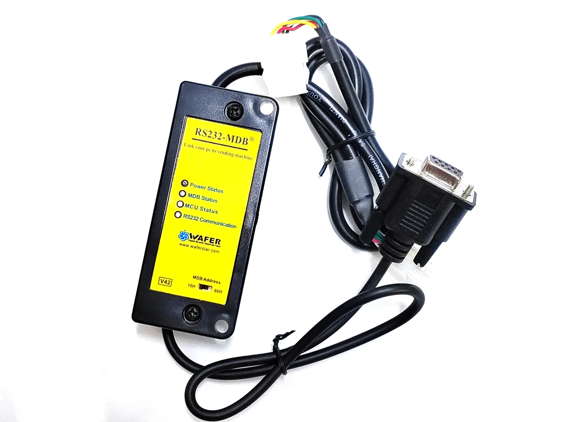 

4 LED Serial Rs232 PC RS232 to MDB adapter box for coin acceptor validator simulator Vending Machine