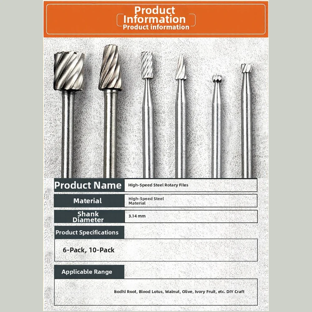 High Steel 20-Piece Rotary File Kit for Wood Carving Plastic Trimming and Aluminum Grinding Applications High Steel