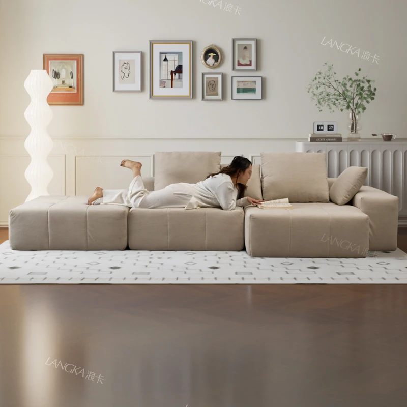 Back Support Beige Sofas European Armrest Compressed Living Room Sofas Recliner Luxury Nordic Divano Compresso Home Furniture