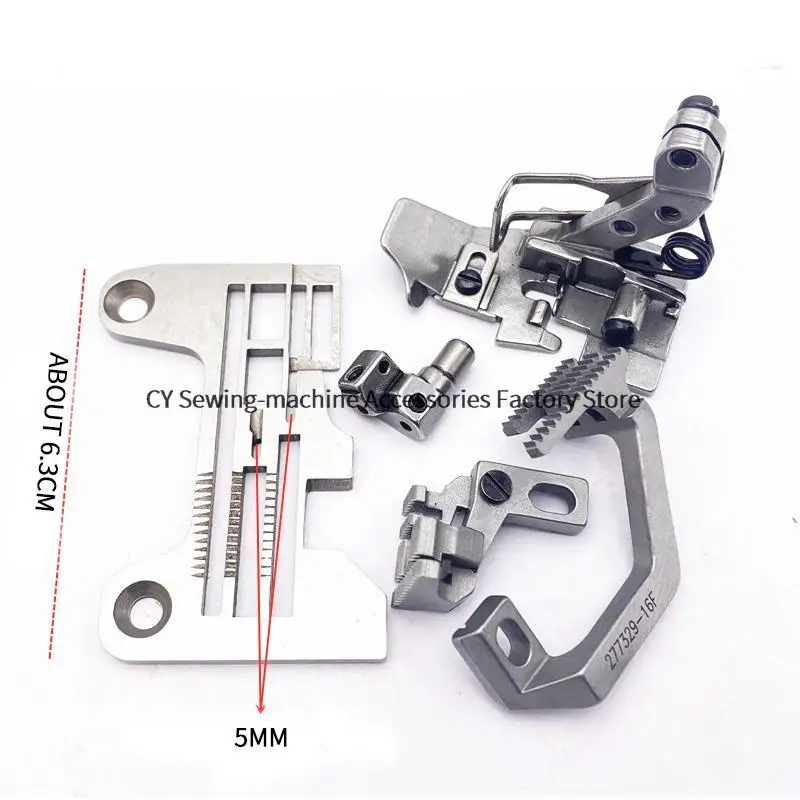 PEGASUS 700-5 Overlock Guage Set 5 Threads Widen 5*5 Needle Plate Presser Foot Feed Dog Needle Clamp Heavy and Medium Material