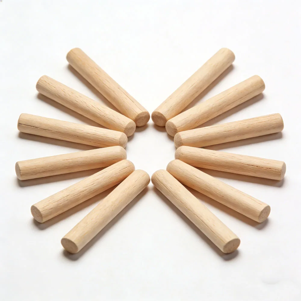 

25-50Pcs Dia8mm Solid Round Wood Length 50mm-400mm DIY Construction Material Building Model Fine Wooden Strips