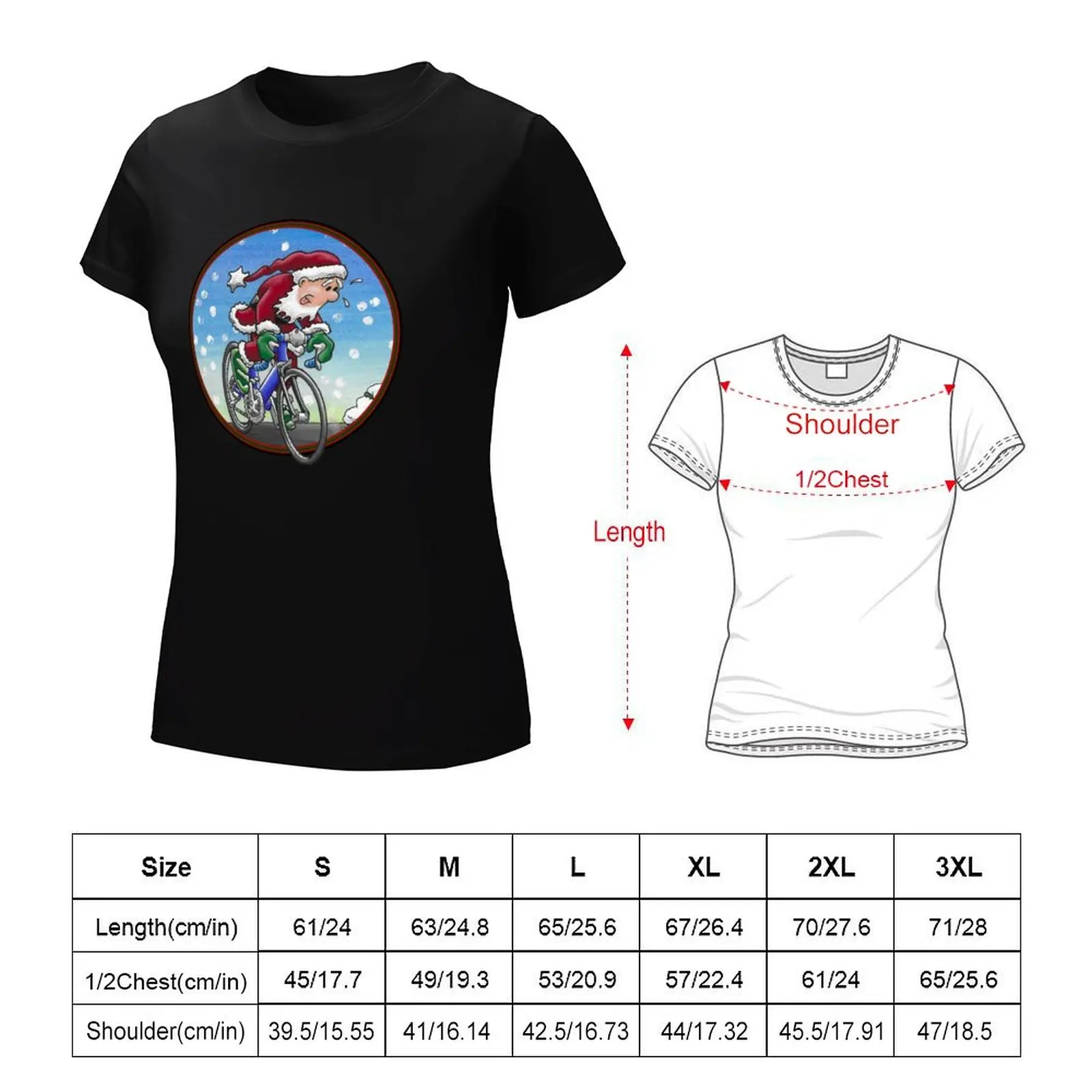 Struggling Santa! Circle T-Shirt anime clothes summer top cotton t shirts Women