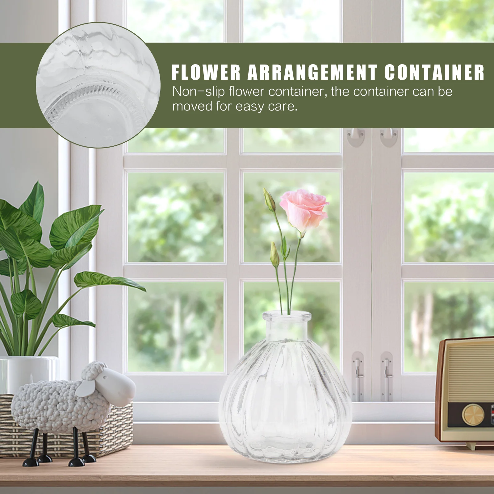 

4Pcs Transparent Glass Vase Simple Creative Flower Arrangement Container Home Decor Table Adornment Desktop Adornment Flower