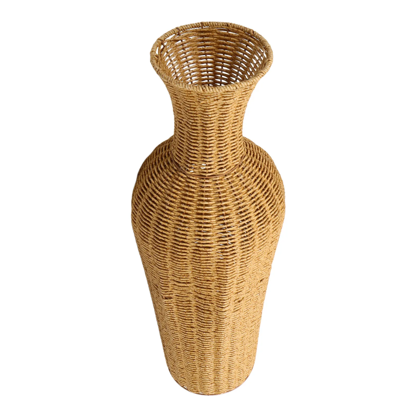 Simulation Rattan Woven Flower Vase Tall Floor Wicker Vase Large Rustic Decorative Holder for Dried Flower Pampas Grass Boho view 4