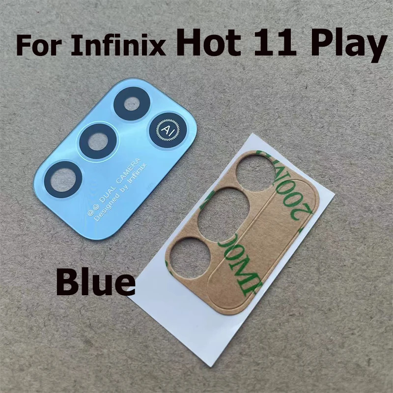 

New For Infinix Hot 11 Play Rear Camera Lens Back Camera Glass Lens Cover With Sticker Adhesive Repair Parts