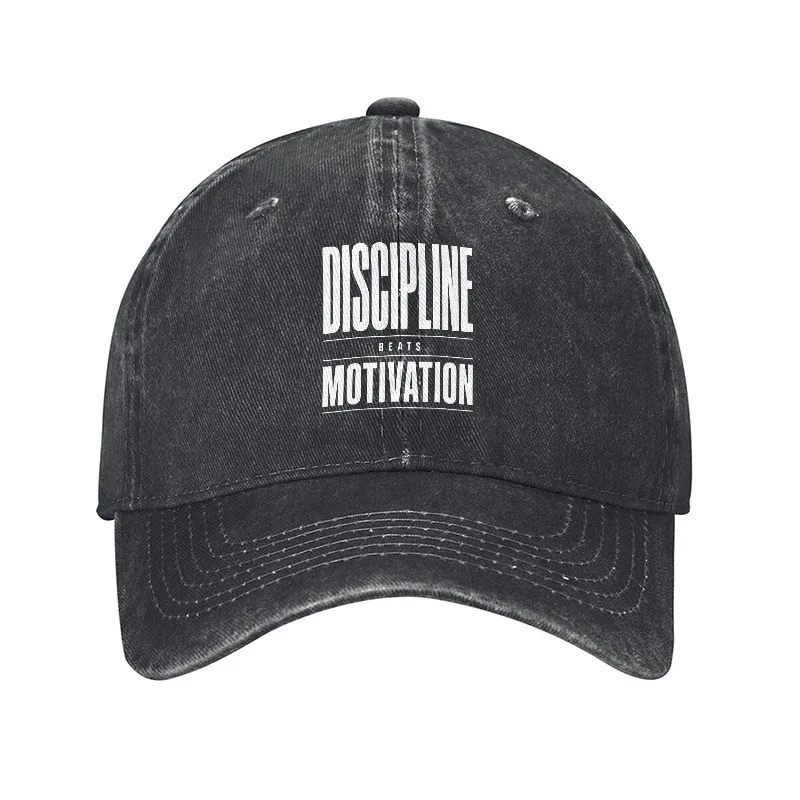 Discipline Beats Motivation Baseball Cap Unisex Adjustable Cotton Dad Hat for Gym Golf Casual Wear