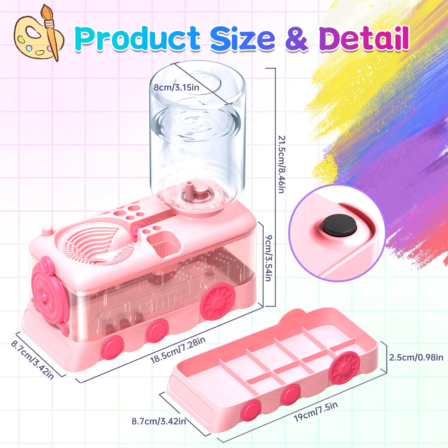 New Paint Brush Cleaner Tool with Tray,Upgraded 4-in-1 Painting Supplies Water Circulation Paint Brush Cleaning Machine Art Tool