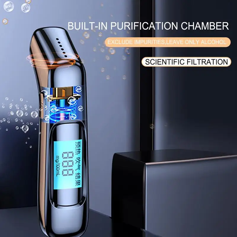 

Alcohol Tester Breathalyzer Portable Breath Analyzer Rechargeable Accurate Detection Supplies LED Display Test Tool For Driving