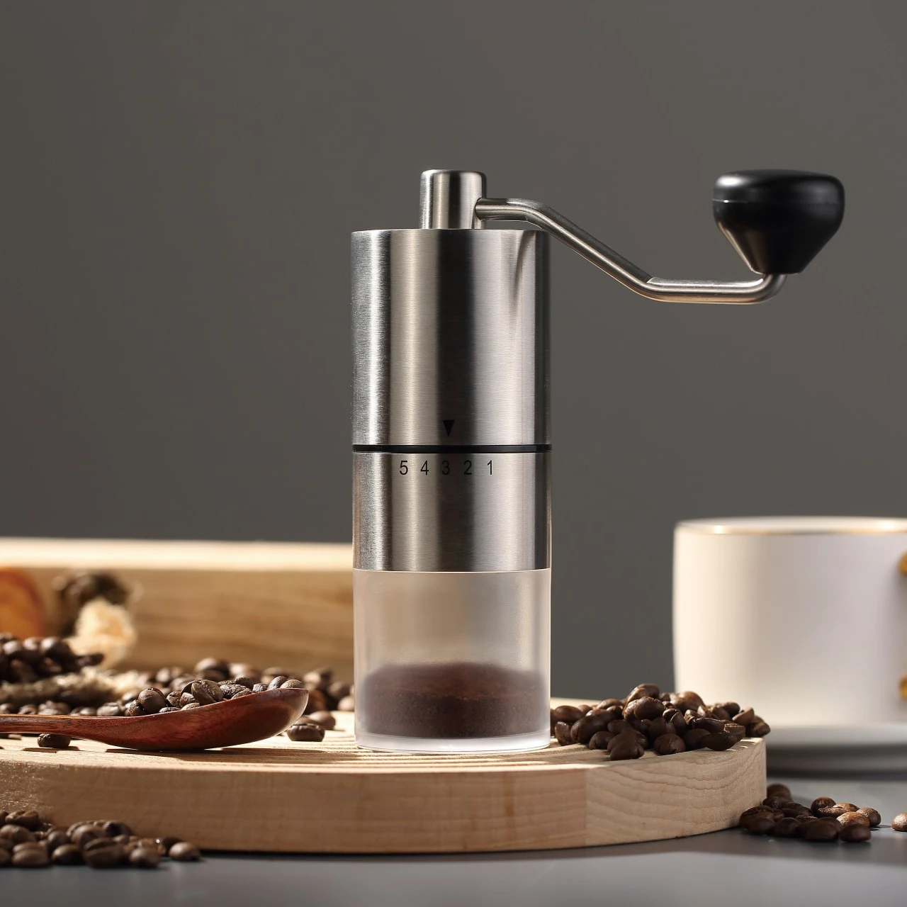 

Manual Coffee Grinder Espresso Hand Grinder Double Bearing Portable Outdoor Coffee Bean Grinder for Home Kitchen Camping Travel