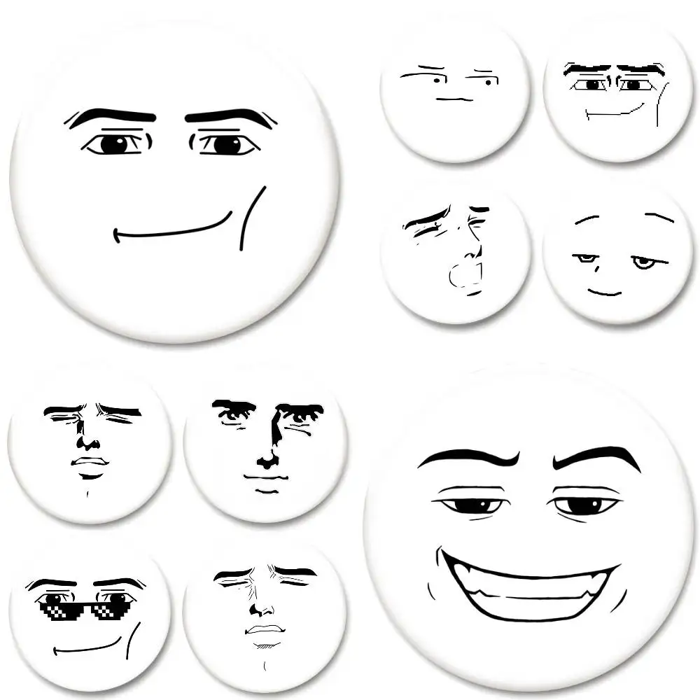 Emojis M-Man Face Round Badges Can Be Used To Decorate Clothes And Backpack Pins