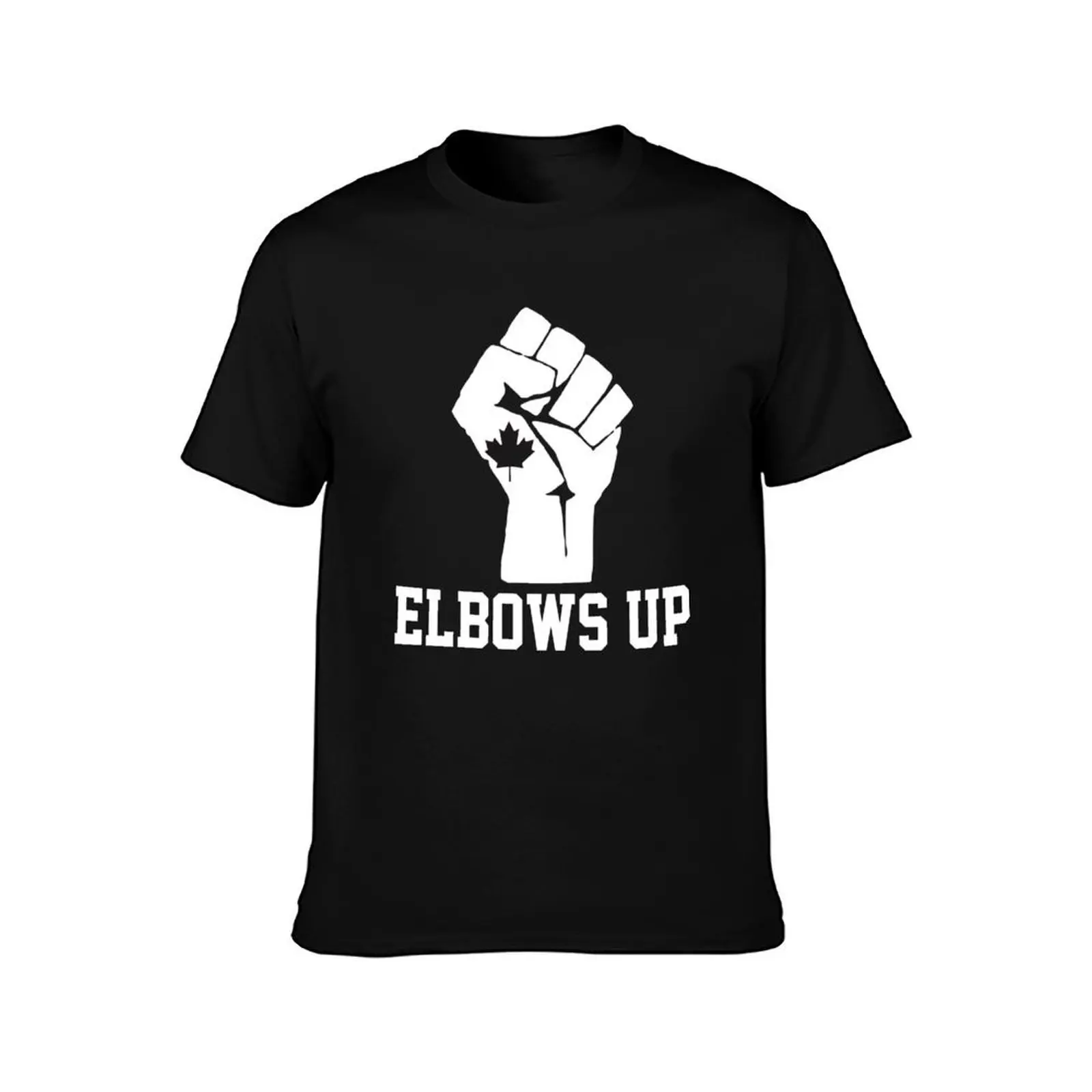 Elbows Up Canada - Canadians Patriotic T-Shirt Daily Work Short Sleeve Top
