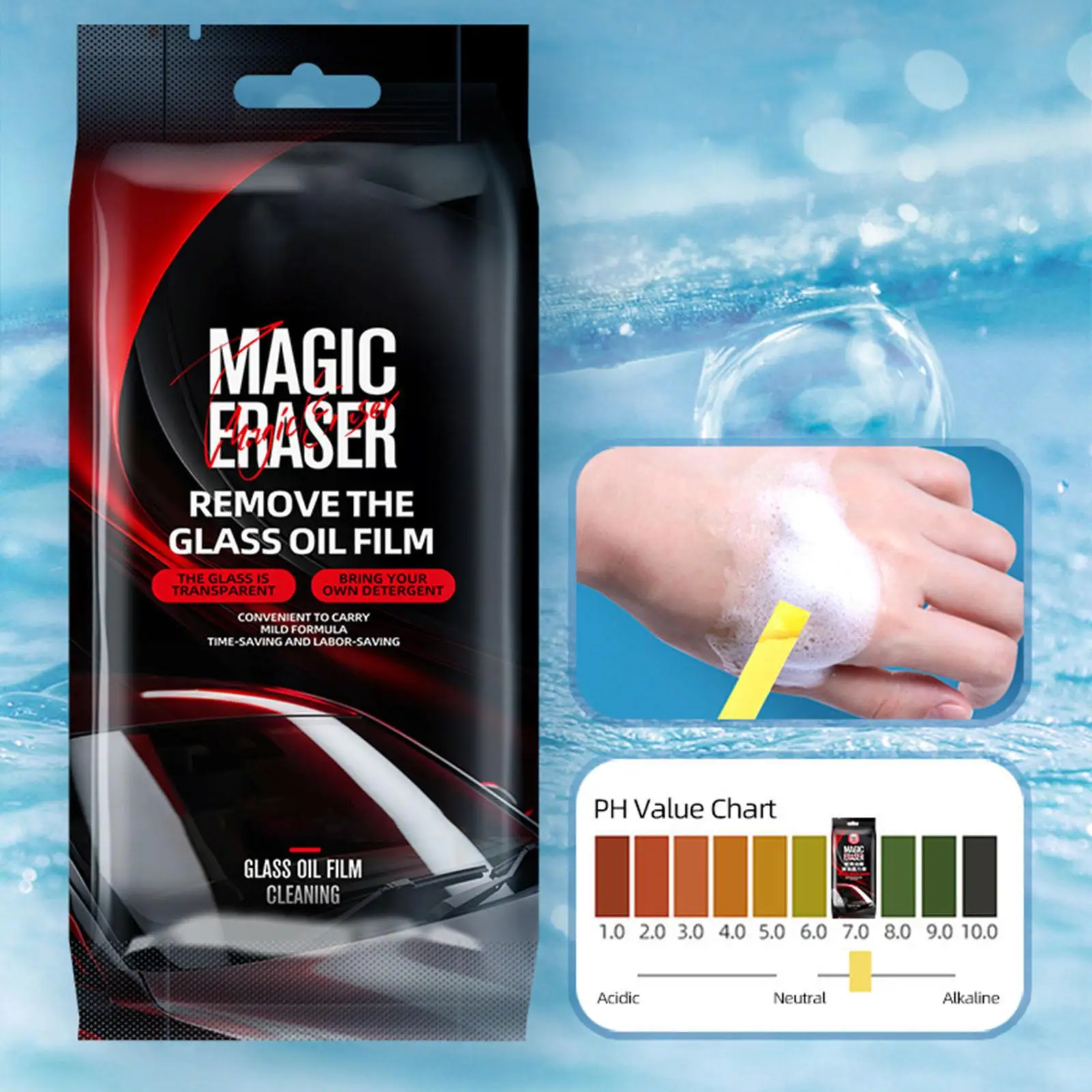 منظف فيلم زيت زجاجي للسيارة 5 قطع لوازم تنظيف السيارات إسفنجة تنظيف فيلم زيت السيارات للسائقين ورحلات الطريق الأسطول