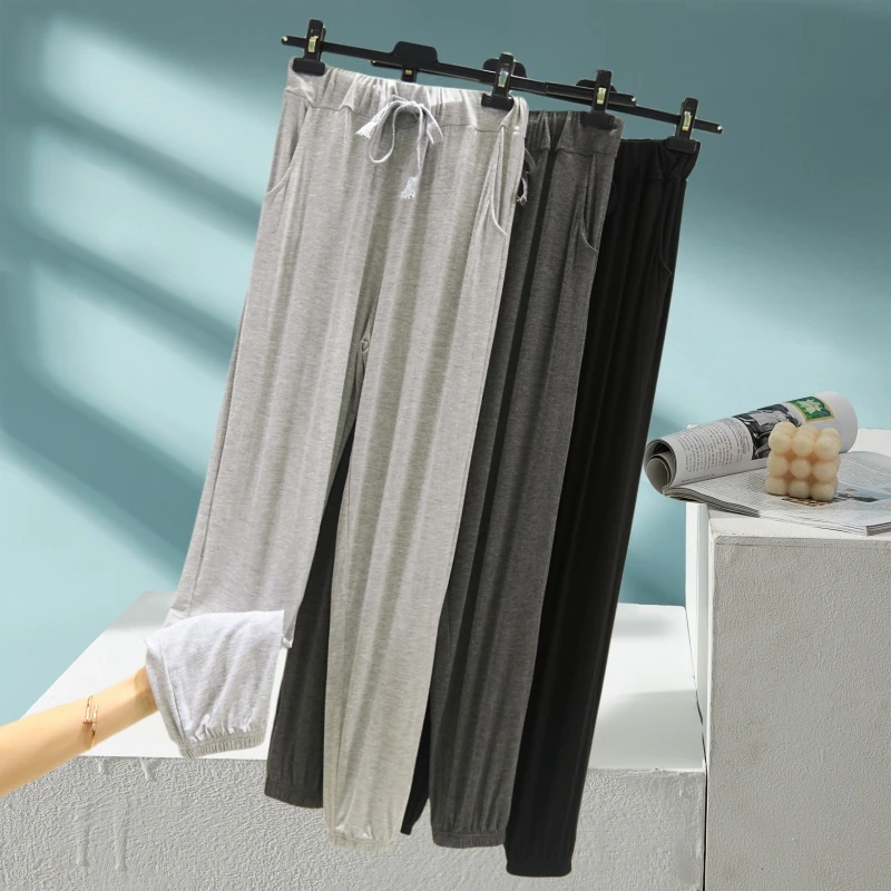 

Loose Modal Women's Sleepwear Pants Thin Casual Trousers High Waist Nine-Piece Air Conditioning Home Clothes Outdoor Wear