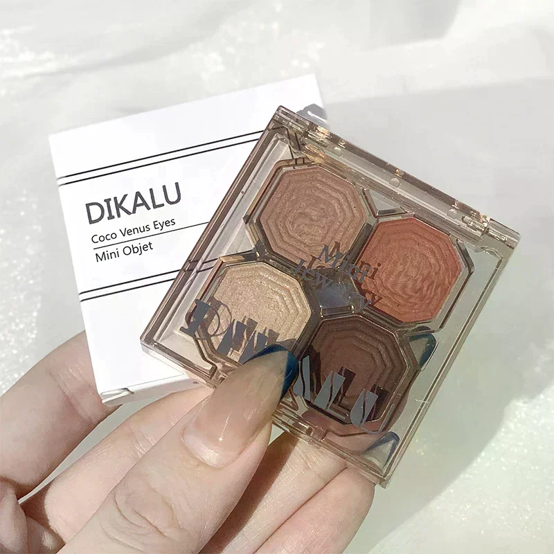 DIKALU 4 couleurs nacré paillettes fard à paupières Palette brillant mat miroitant ombre à paupières imperméable Pigment maquillage cosmétiques