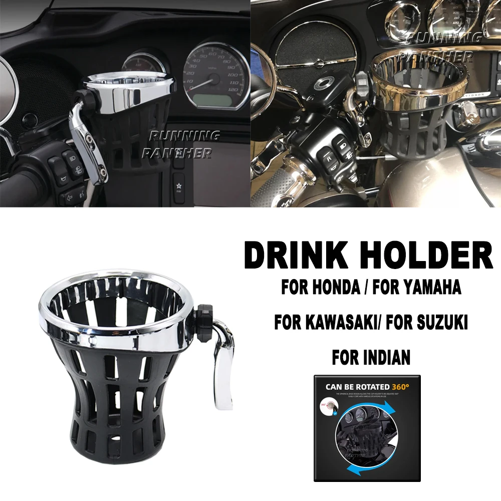 

Universal Motorcycle Water Drinking Drink Cup Holder Bracket For Harley Yamaha Kawasaki Suzuki indian Honda GL1800 GL1500 F6B