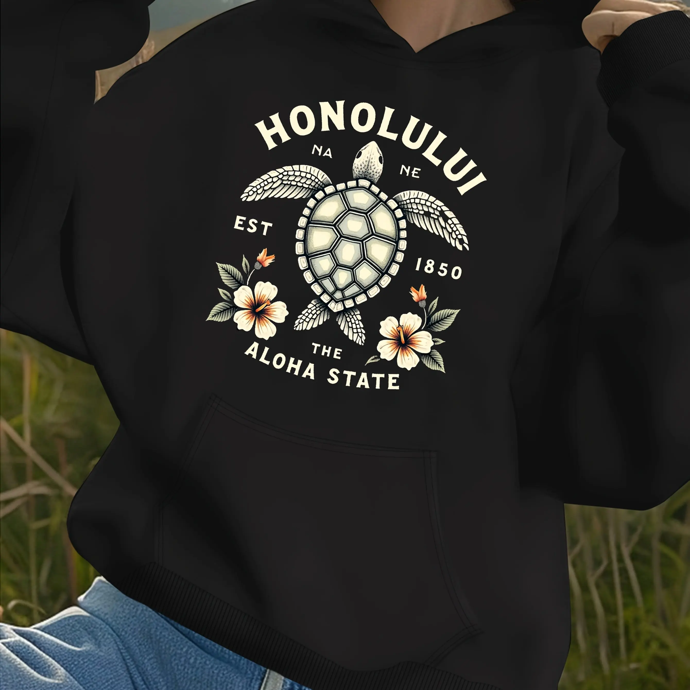 

Sea Turtle Graphic Printing Autumn and Winter Cotton Hoodie for Men and Women Leisure Outdoor Street Sports Training Brand Trend