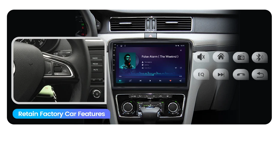 Junsun 10" Android 15 Autoradio für Skoda Superb 2 2008-2015, kabellos für Apple CarPlay, Auto-Bildschirm, Stereo-Multimedia-Video-Player, intelligente Fahrzeugsysteme, 2-Din-Autoradio-Haupteinheit, GPS-Navigation, Bluetooth, 4G, WLAN, 8-Kern, FM, AM, DSP, RDS, SWC, DAB+ – Detail 5