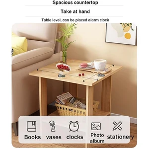 Simple bedroom table for living room, solid wood nightstands, double layer night table, modern furniture of the house room 6 Main Sales Created Mute - №2