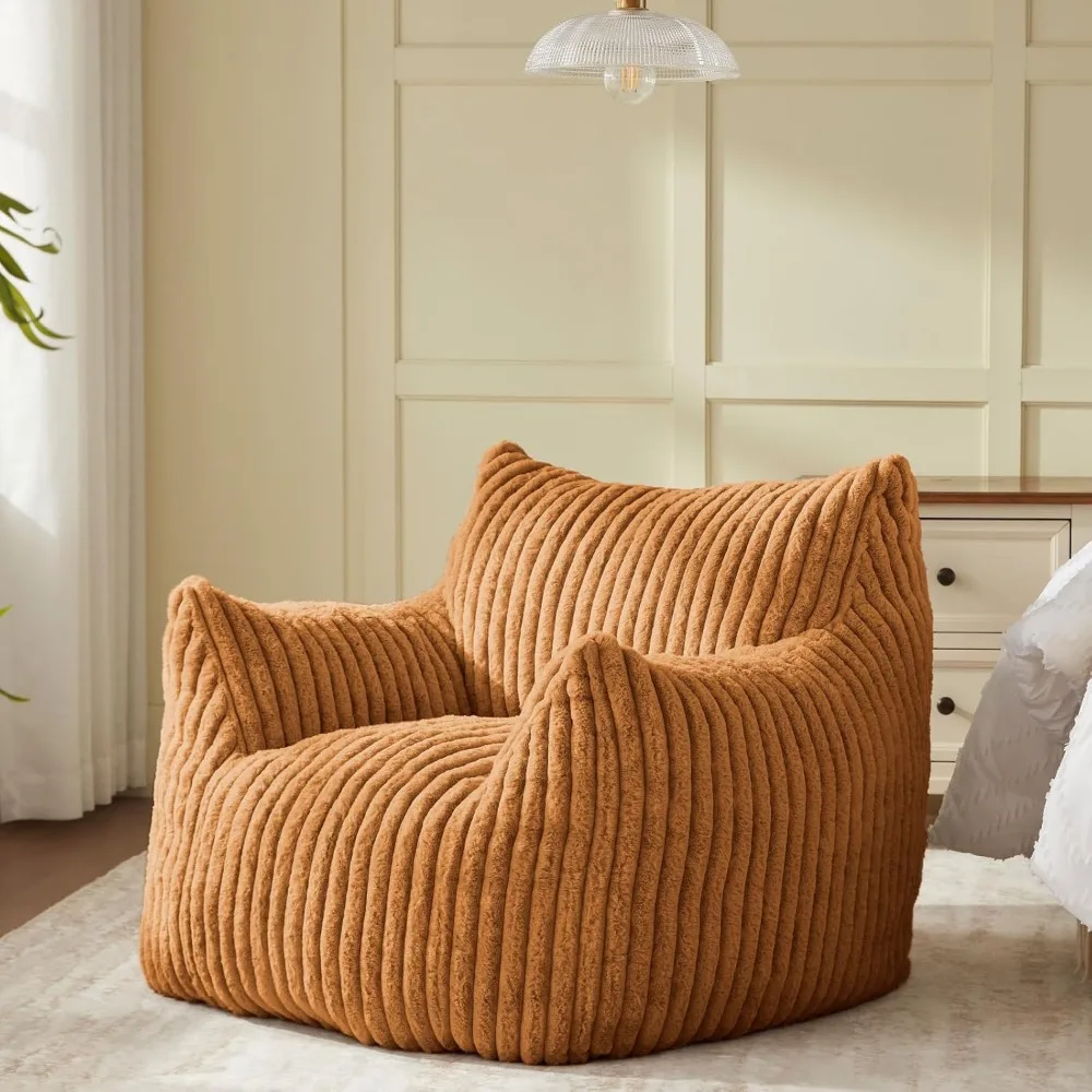 

Giant Bean Bag Chairs for Adults Teens, Large Bean Bag Sofa Chairs with Filling Comfy Fuzzy BeanBag Chair with Armrests for Bedr