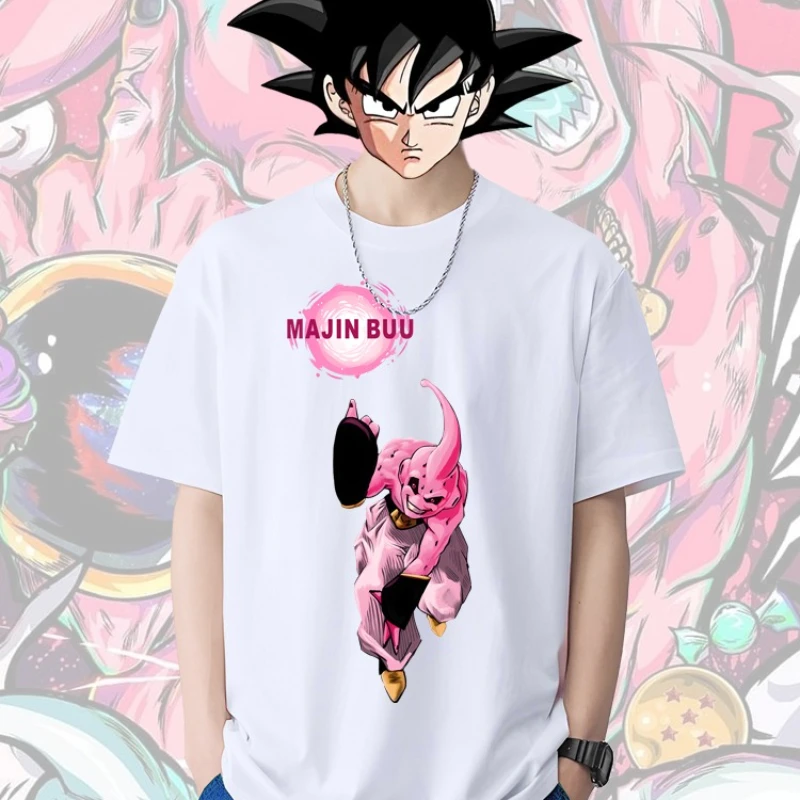 

Летняя анимационная футболка с мультяшным принтом Dragon Ball Magic Man Buou, новая хлопковая футболка с круглым вырезом и коротким рукавом для мужчин и женщин