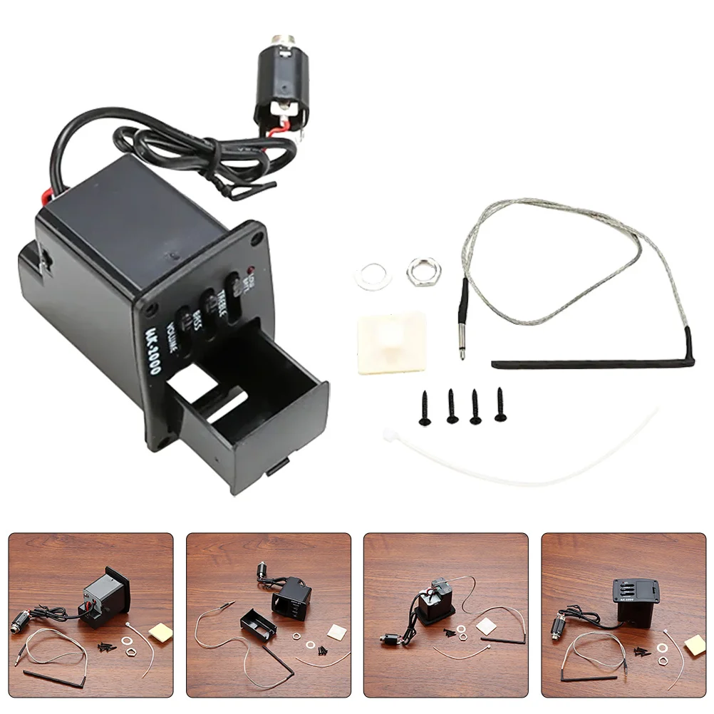 1 مجموعة 1 مجموعة الصوتية القيثارة Preamp لاقط المعادل موالف مكبر للصوت لأداة البلاستيك متعددة الوظائف تعزيز الصوت