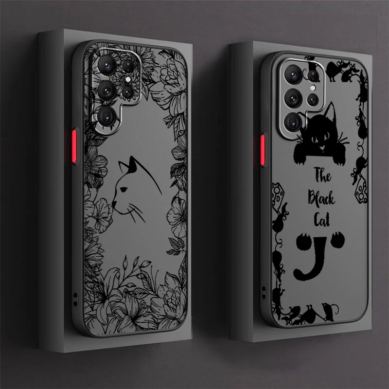 

Cat Dog Flower Fox Art Design Frosted Translucent For Samsung Note 20 A35 A03 A54 A31 A22 A34 A14 A24 A04 A55 5G Funda