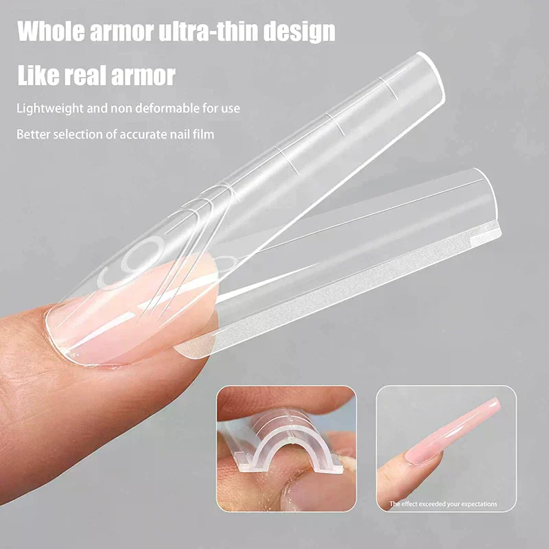 Sandwich Dual Nail Forms 140/280Pcs 13Size Quick Extensions-Dual Forms Coffin Oval T-shaped Manicure Forms Top Mold Bottom Mold