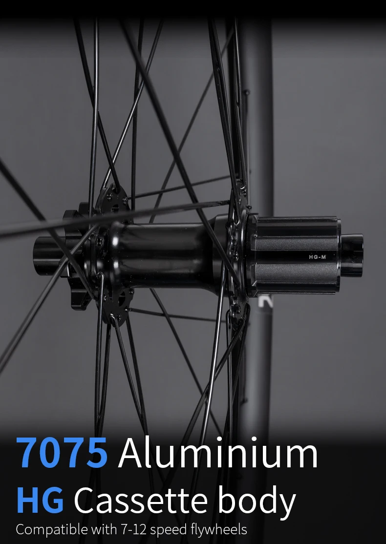 KORE MTB Carbon Laufradsatz 27,5/29 Zoll 36T Ratsche HG Nabe Vakuumreifen BOOST 28H 30/36mm Breite, für Enduro/Downhill MTB Laufradsatz – Detail 6